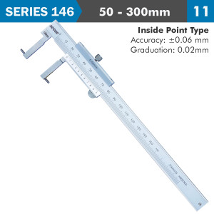 Vernier Caliper 50-300mm 0.06mm Acc. 0.02mm Grad. Inside Point S/steel