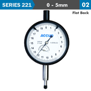 Precision Dial Indicator Flat Back 5mm