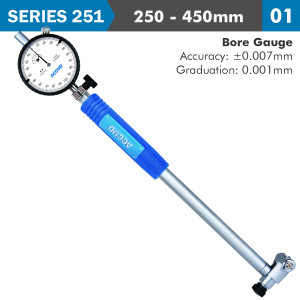 Dial Bore Gauge 250-450mm 0.007mm Acc. 0.001mm Grad.