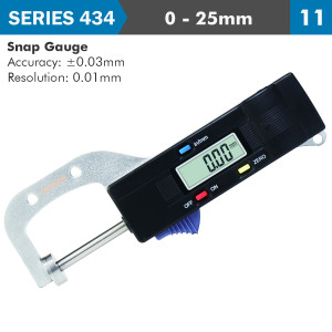 Digital Snap Gauge 0-25mm 0.01mm Res.