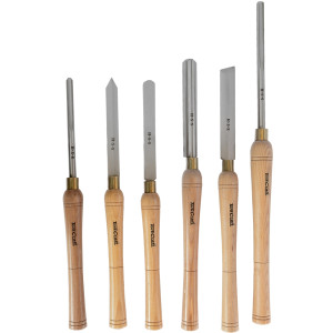 Chisel Set Wood Turning Hss 6 Piece Wooden Case