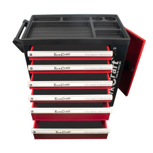 TORK CRAFT 6 Drawer Roller Tool Box Cabinet On Castors Empty Tc620050